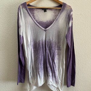 VTG Y2K Victoria's Secret Moda International V-Neck Burnout Tunic Shirt Top XL
